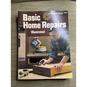 Vintage 1971 Sunset Basic Home Repairs Illustrated DIY Manual Retro Mid Century